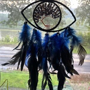 Blue Feather Dreamcatcher Wall Art